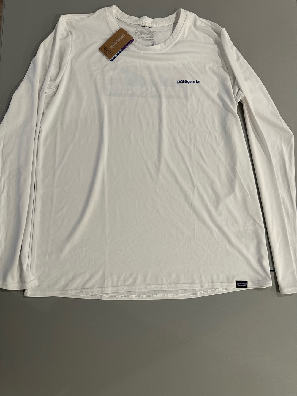Patagonia women’s long sleeved capilene cool daily graphic shirt L nwt